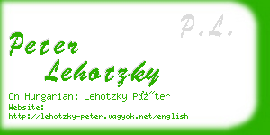 peter lehotzky business card